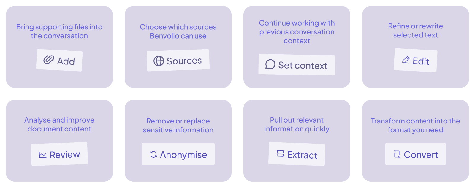 Benvolio Word Add-In features for editing, reviewing, anonymising and working with legal documents